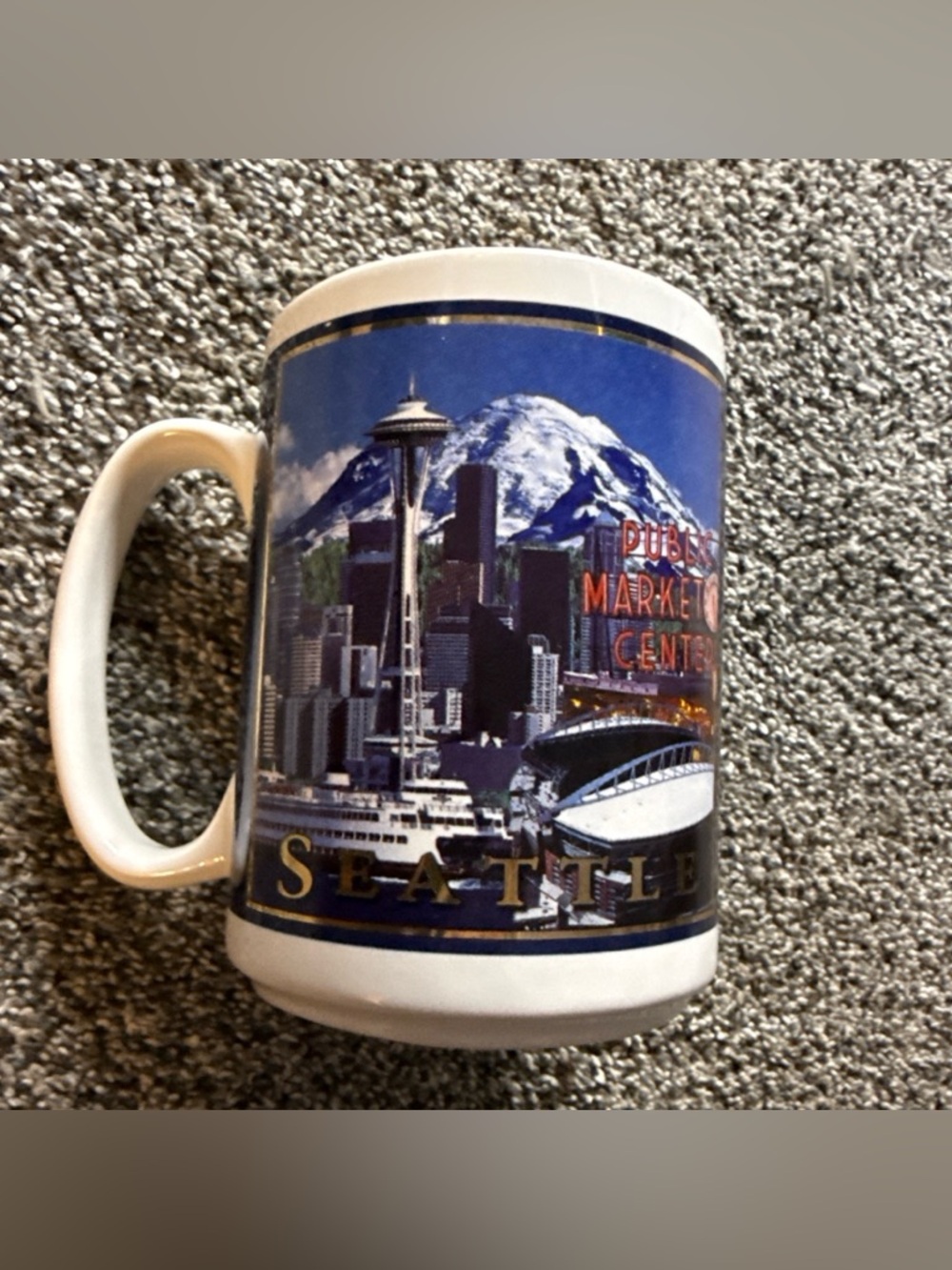 Seattle Space Needle Pikes Place Tourist Souvenir Coffee Tea Cup Mug 4.75”